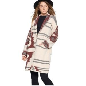 Davi & Dani Southwestern Cardigan Sweater Size Small Front pockets single button